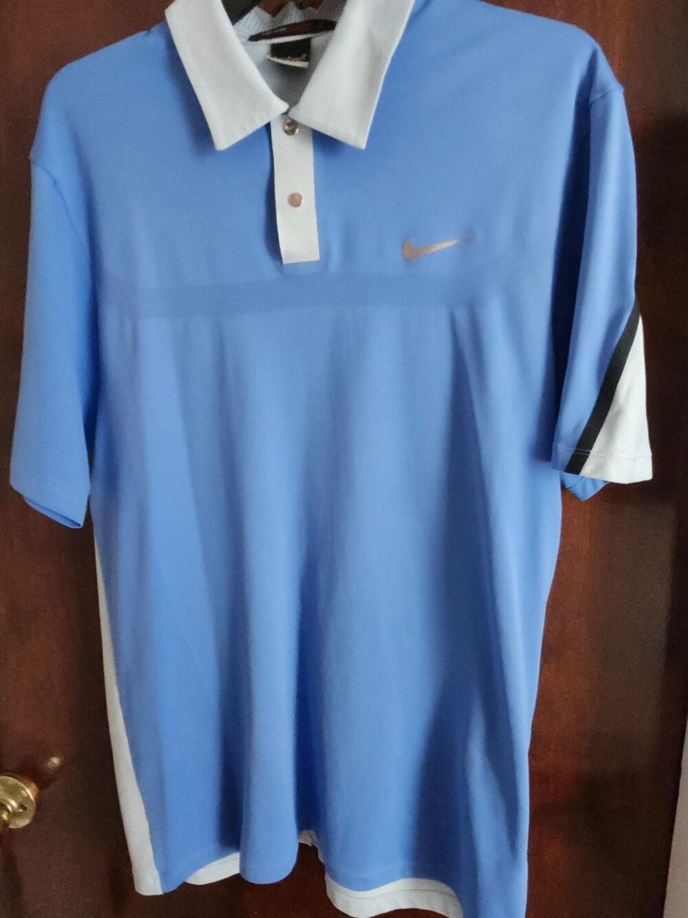 Nike Tiger Woods Collection Dri Fit Polo Blue Small Short Sleeve